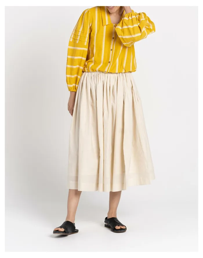 Women World Of Crow Pleated Midi Skirt In Off White Off White Madewell Skirts Women World Of Crow Pleated Midi Skirt In Off White Off White Madewell Skirts