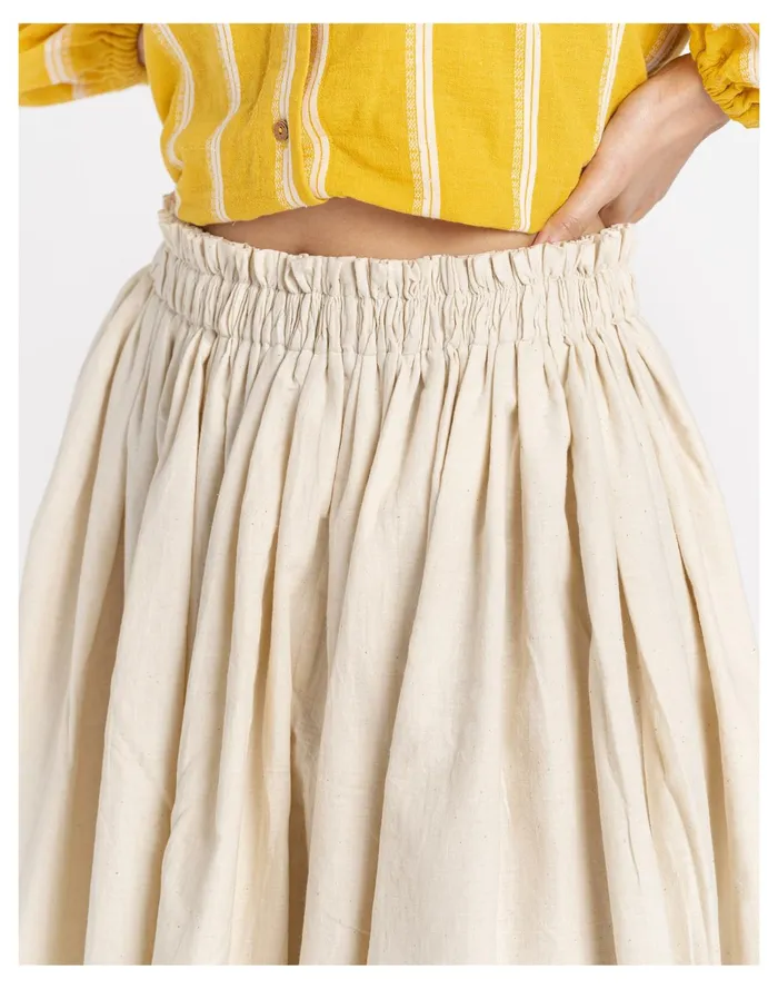 Women World Of Crow Pleated Midi Skirt In Off White Off White Madewell Skirts Women World Of Crow Pleated Midi Skirt In Off White Off White Madewell Skirts