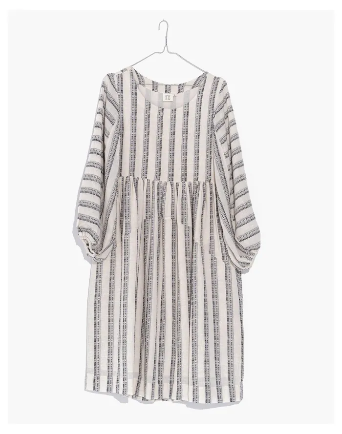 Women World Of Crow Striped Cotton Textured Dress White Madewell Dresses Women World Of Crow Striped Cotton Textured Dress White Madewell Dresses