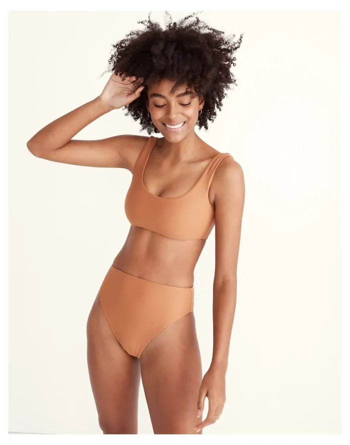 Women X Jade Swim Incline Bikini Bottom Toasted Nut Madewell Swim