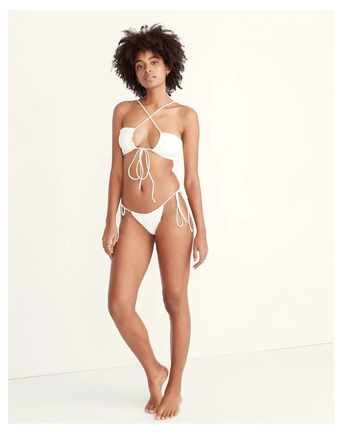Women X Jade Swim Lana String Bikini Bottom White Madewell Swim