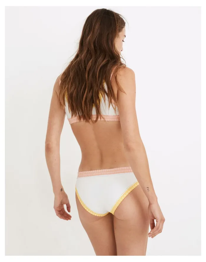 Women X Solid and Striped Crochet Trim Elle Bikini Bottom Brule Madewell Swim Women X Solid and Striped Crochet Trim Elle Bikini Bottom Brule Madewell Swim