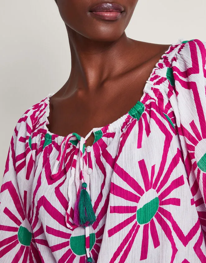 Women Zamora Geometric Print Sun Top Pink Monsoon Tops and Blouses