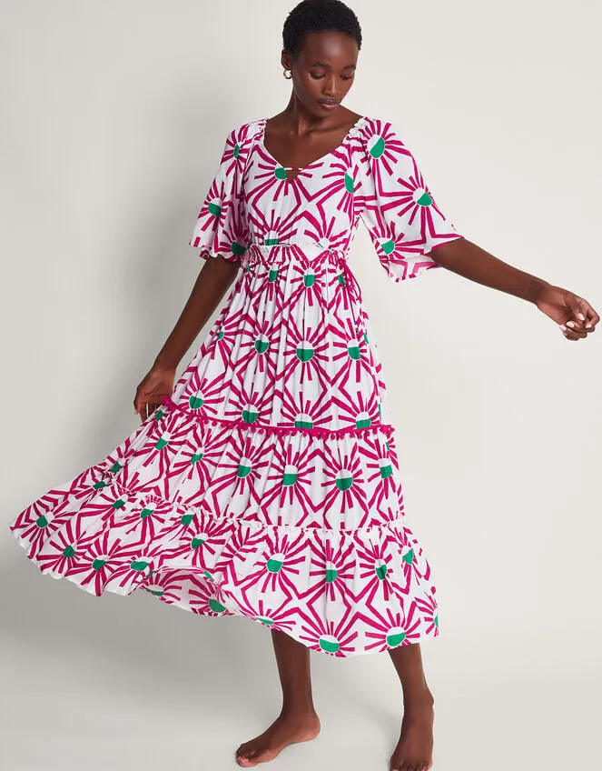 Women Zamora Geometric Sun Dress Pink Monsoon Dresses