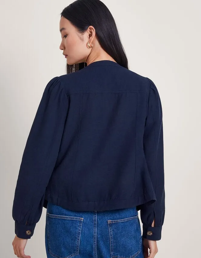 Women Ziya Lightweight Jacket Blue Monsoon Linen