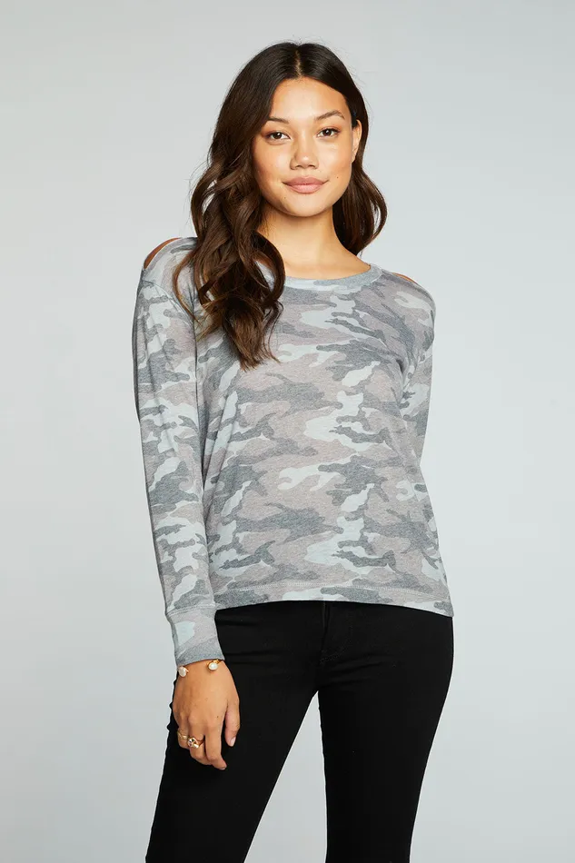 Womens Chaser Brand Recycled Vintage Jersey Vented Long Sleeve Drop Shoulder Crew Neck Tops Womens Chaser Brand Recycled Vintage Jersey Vented Long Sleeve Drop Shoulder Crew Neck Tops