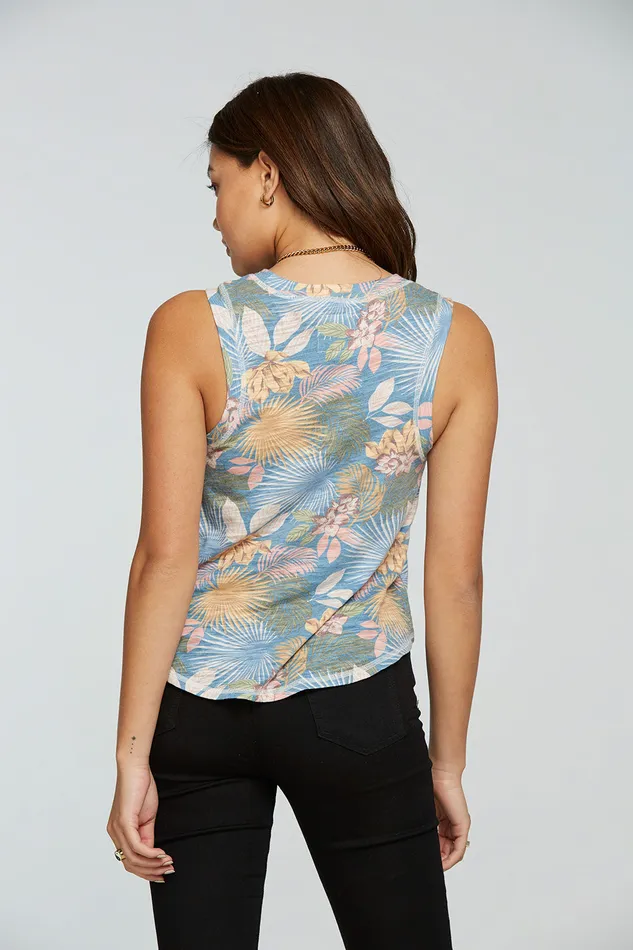 Womens Chaser Brand Slub Jersey Flouncy Muscle Tank Tops