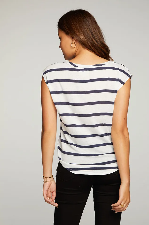 Womens Cloud Jersey Cap Sleeve Muscle Tee Tops Chaser Brand