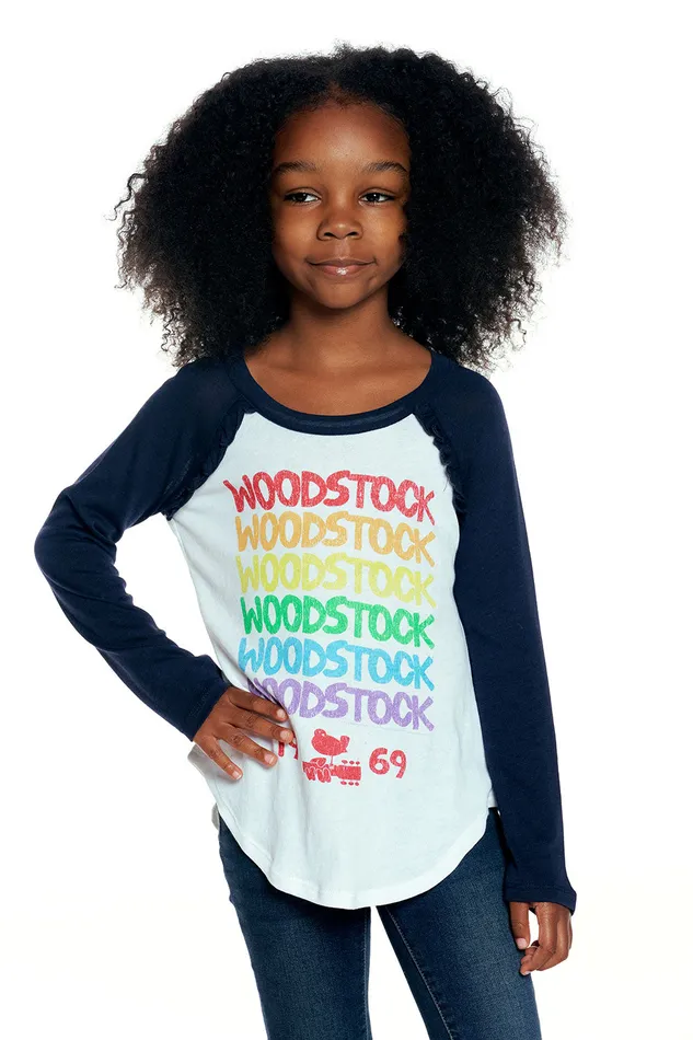 Woodstock Rainbow Logo Tops Chaser Brand Girls Woodstock Rainbow Logo Tops Chaser Brand Girls