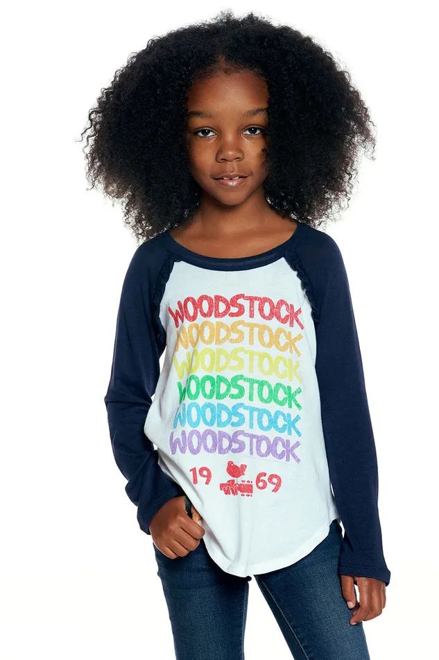 Woodstock Rainbow Logo Tops Chaser Brand Girls Woodstock Rainbow Logo Tops Chaser Brand Girls