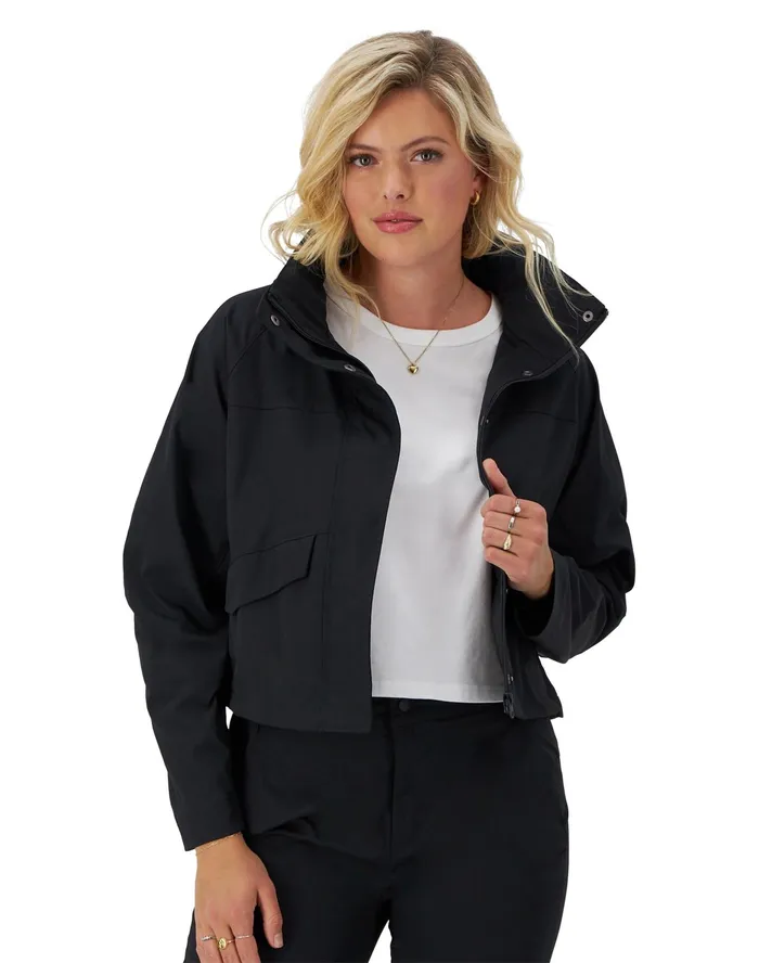 Woven Utility Jacket C Logo Black Women Champion Jackets