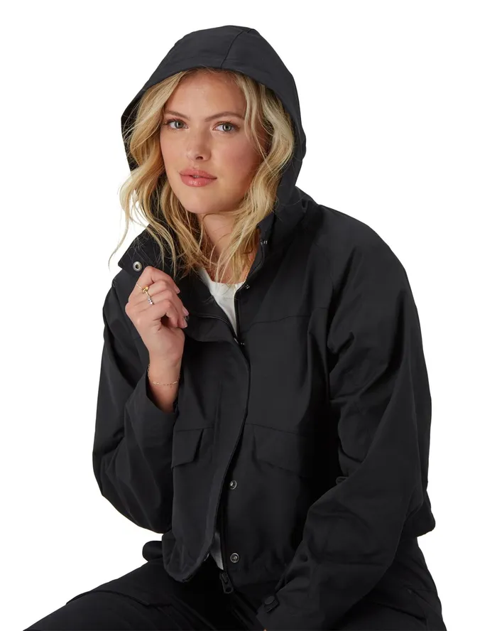 Woven Utility Jacket C Logo Black Women Champion Jackets