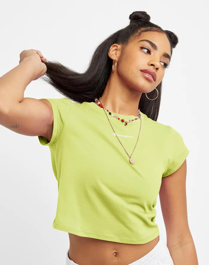 Y2K TShirt Classic Script Frozen Lime Women Champion TShirts and Tops