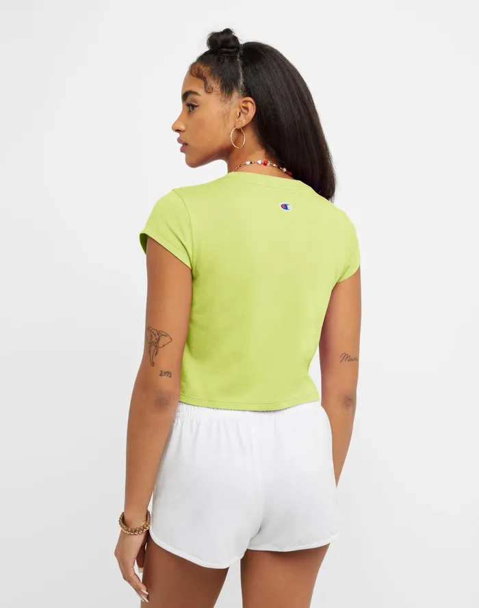 Y2K TShirt Classic Script Frozen Lime Women Champion TShirts and Tops